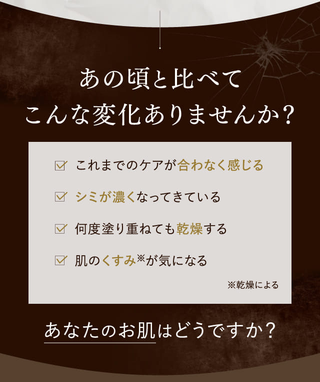 あの頃と比べてこんな変化ありませんか？